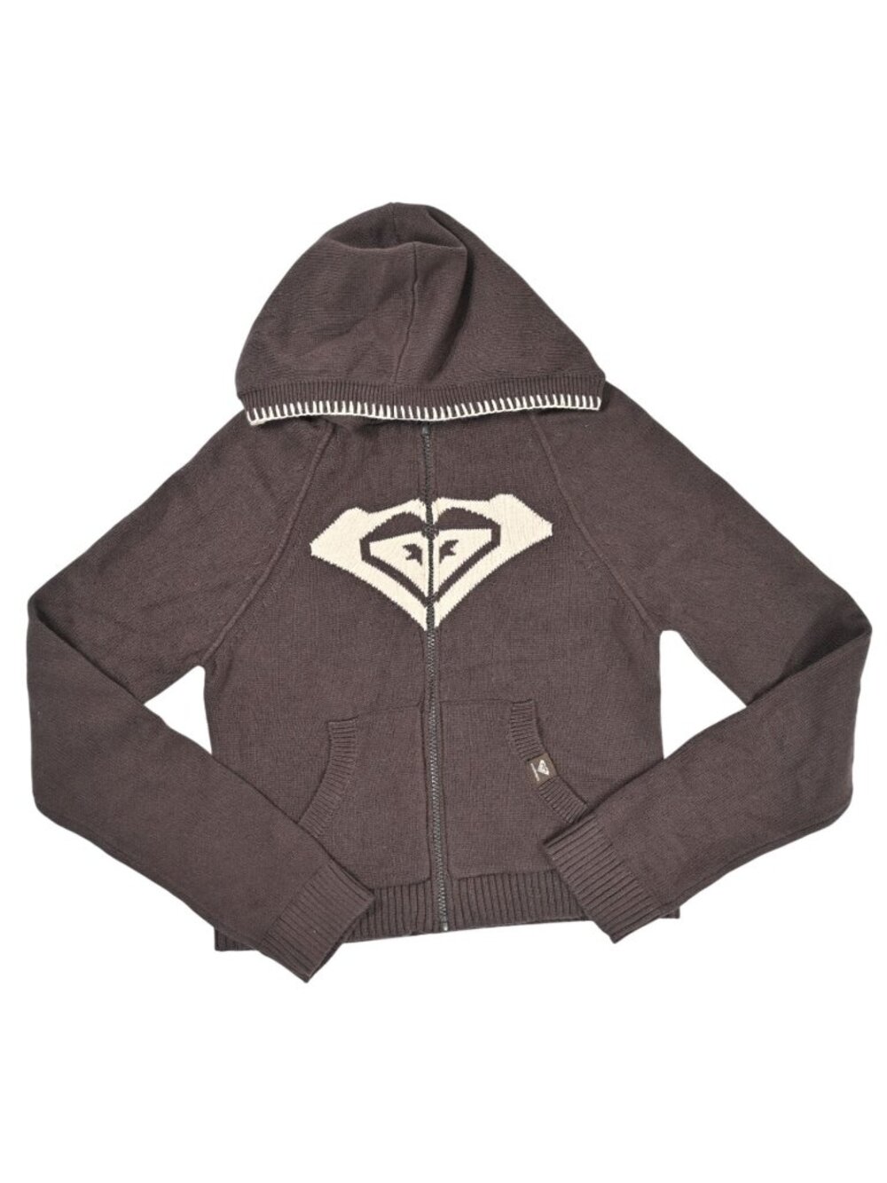 Roxy x MadHappy Rib Knit Full Zip in Wood